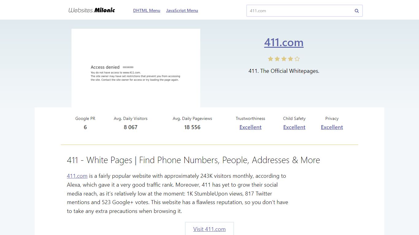 411.com website. 411 - White Pages | Find Phone Numbers, People ...